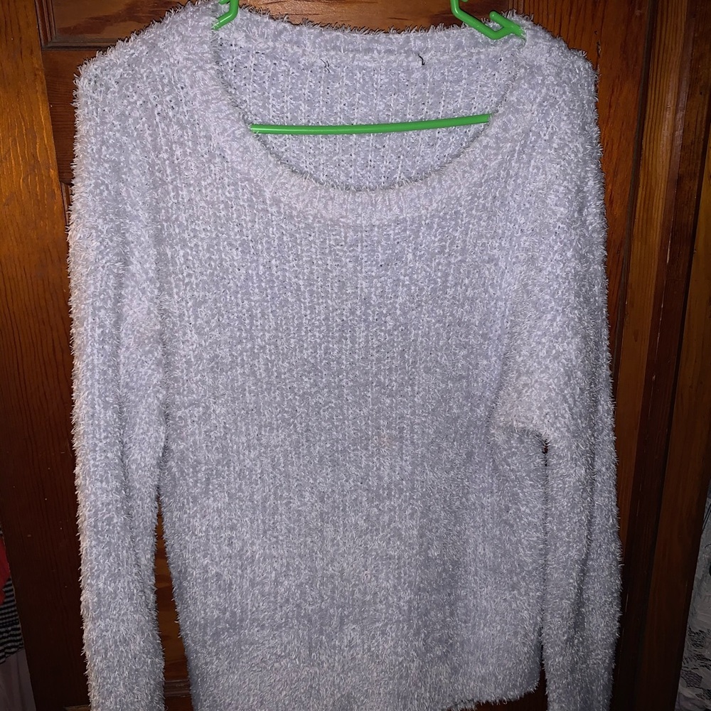 Fuzzy light blue sweater